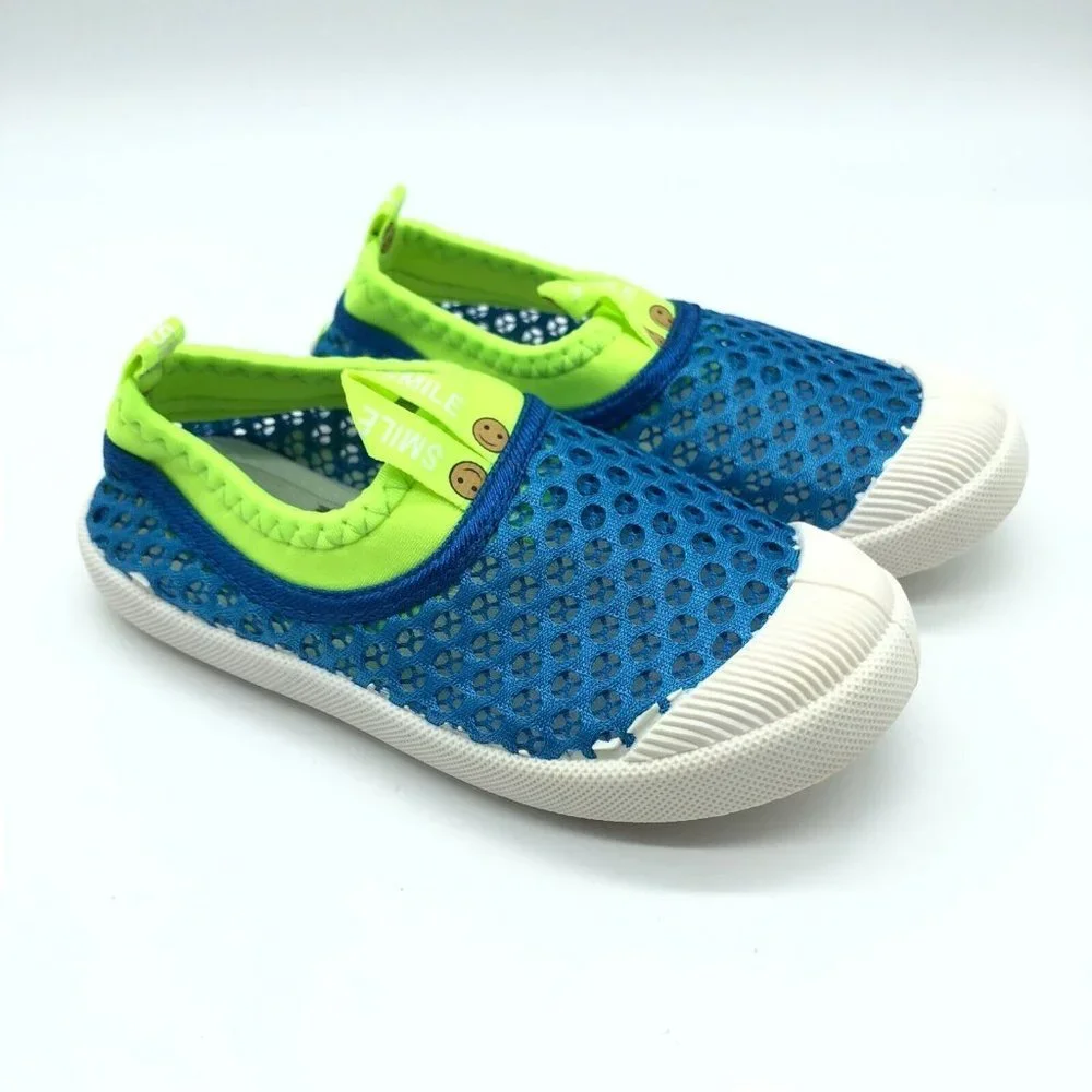 Smile Toddler Boys Girls Water Shoes Sneakers Slip On Mesh Blue Green 26 US 9